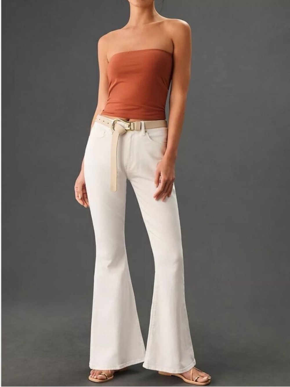 🌻NEW w/tag Hudson Holly White High Rise Flare Jeans Stretch Denim Size 25 $215